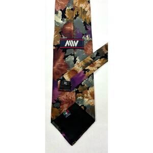 MIV Silk Tie Hand Made in Italy 1980s Floral Vintage